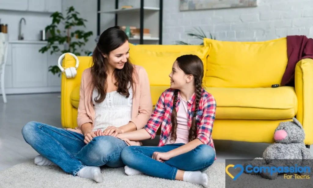 A mother supporting her daughter after her therapy session